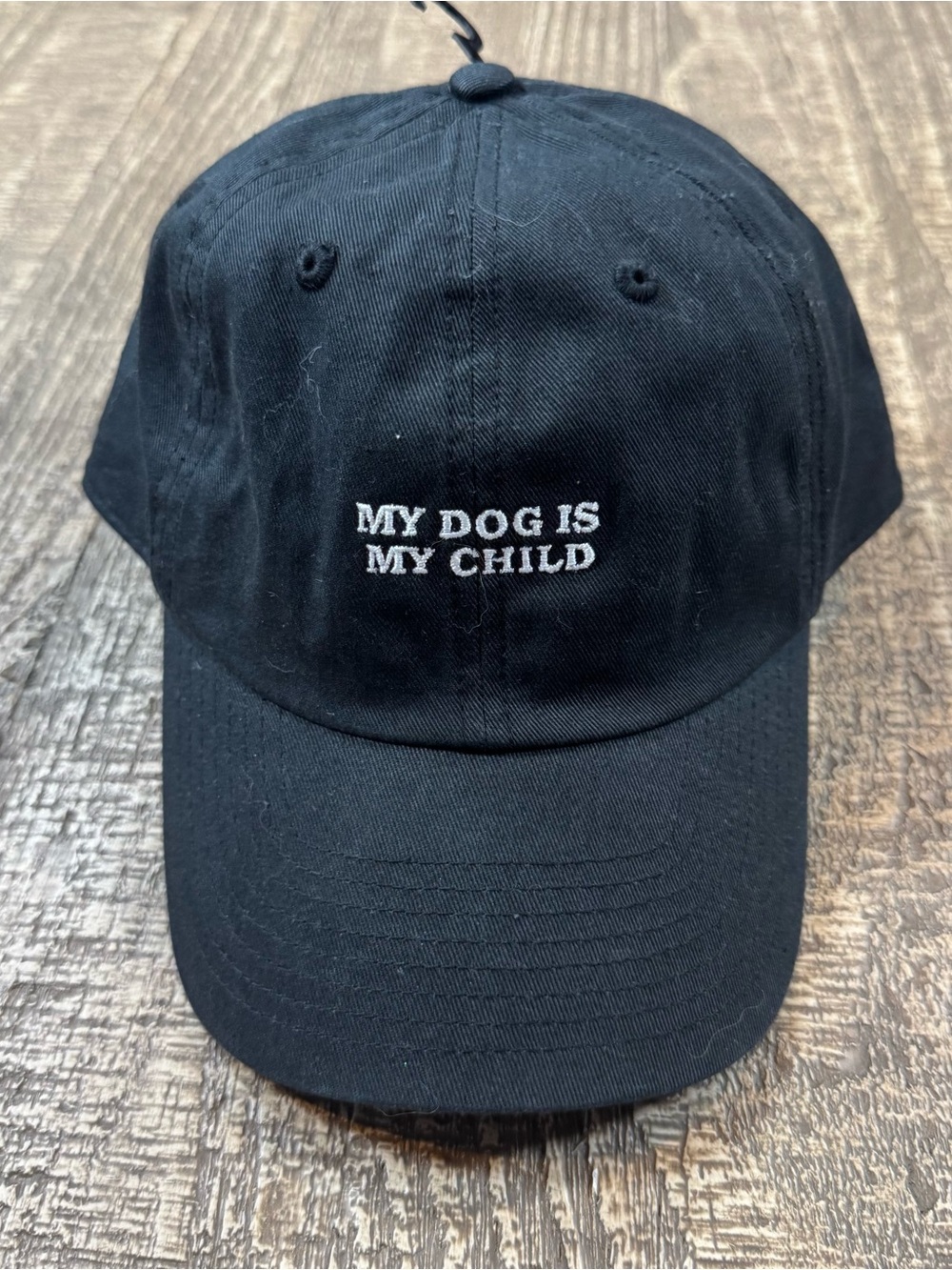 Black Women’s Baseball Cap with 'My Dog Is My Child' Embroidery NWOT